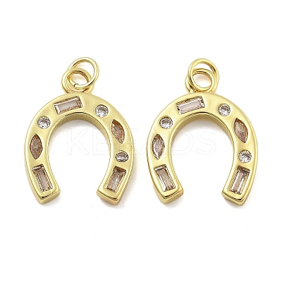 Brass Micro Pave Cubic Zirconia Pendants KK-U060-23G-02-1