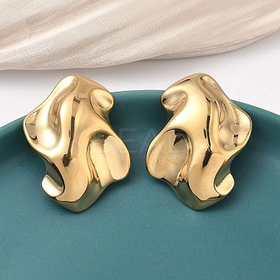 304 Stainless Steel Nuggets Stud Earrings EJEW-K268-73G-1