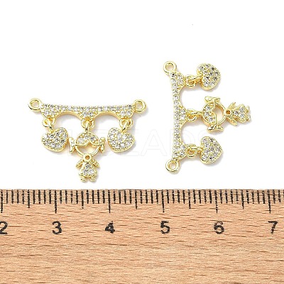 Rack Plating Brass Micro Pave Clear Cubic Zirconia Pendants KK-R157-12C-G-1