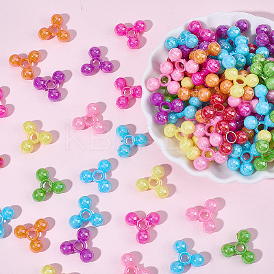 200Pcs Opaque Plastic Tri Beads for Christmas Ornaments Making SACR-SP0001-52-1