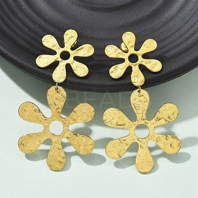 304 Stainless Steel Dangle Stud Earrings for Women EJEW-K268-12D-G-1