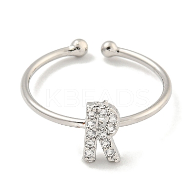 Rack Plating Brass Open Cuff Rings for Women RJEW-F162-02P-R-1