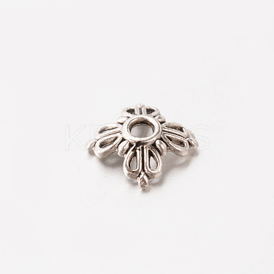 4-Petal Tibetan Style Alloy Bead Cap LS-TIBE-O004-35AS-LF-1