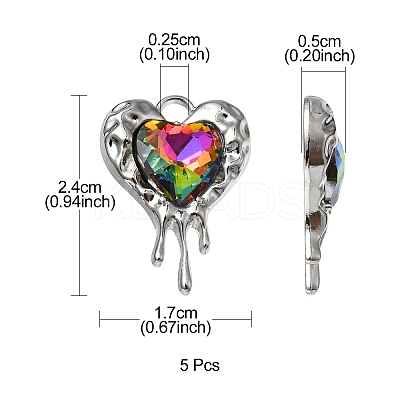 Rack Plating Alloy Glass Pendants FIND-YW0001-86B-1
