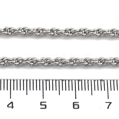 3mm Brass Rope Chain Necklaces for Men Women NJEW-G160-10P-1
