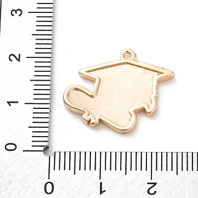 Brass Enamel Pendants KK-D360-14G-1
