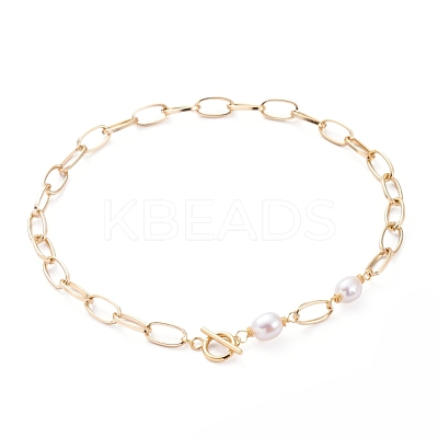Aluminium Paperclip Chain Necklaces X-NJEW-JN02865-1