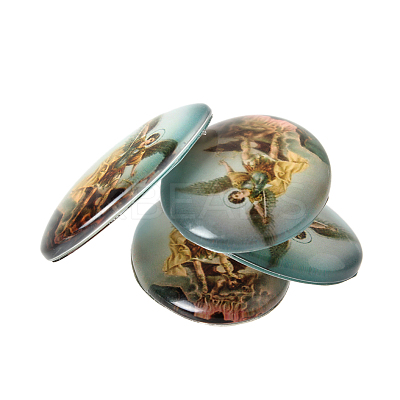 Jesus and the Virgin Printed Glass Oval Cabochons GGLA-N003-13x18-A-1