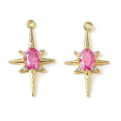 Brass Micro Pave Cubic Zirconia Pendants KK-M277-08G-07-1
