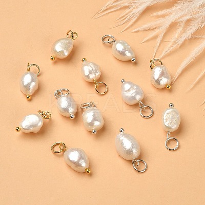 12Pcs 2 Colors Grade B Natural Cultured Freshwater Pearl Charms FIND-YW0004-29-1