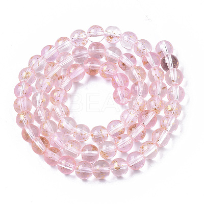 Transparent Spray Painted Glass Bead Strands X-GLAA-N035-03B-B06-1