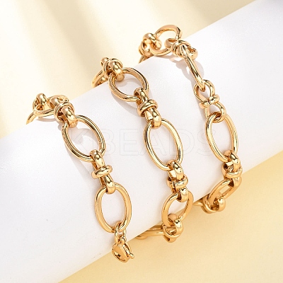 10MM 304 Stainless Steel Oval Link Chain Necklaces for Women X-NJEW-G194-04G-1
