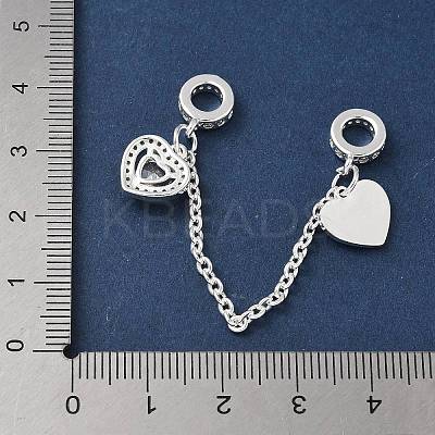 Brass Micro Pave Clear Cubic Zirconia Cable Chain European Beads KK-G531-07D-S-1