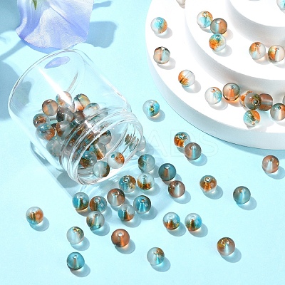 100Pcs Frosted Baking Paint Glass Beads DGLA-YW0001-36J-1