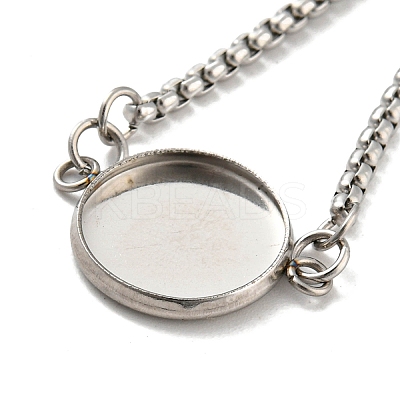 Non-Tarnish 304 Stainless Steel Round Cabochon Setting Bracelets DIY-Z026-01B-1