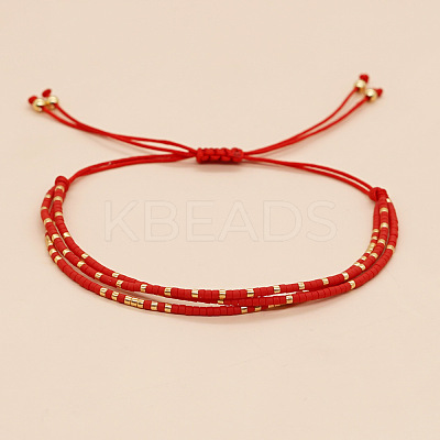 Bohemian Glass Seed Bead Double Layers Bracelets TJ8645-4-1