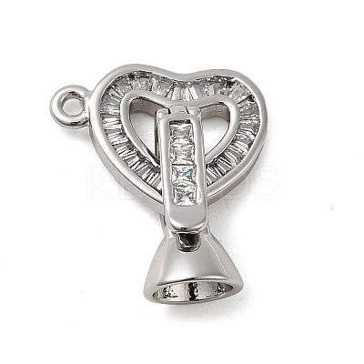 Brass Pave Clear Cubic Zirconia Fold Over Clasps KK-M270-04P-1