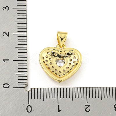 Heart Rack Plating Brass Micro Pave Cubic Zirconia Charms KK-Z053-17G-04-1