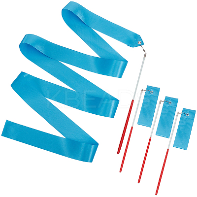 4Pcs Polycotton Dance Ribbons with Wand AJEW-CN0004-18-1