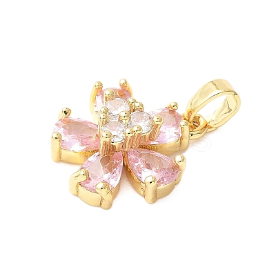 Brass Micro Pave Cubic Zirconia Pendants KK-D357-12A-G-1