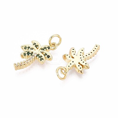 Brass Micro Pave Cubic Zirconia Pendants KK-T071-129G-1