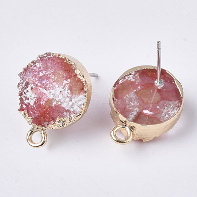 Druzy Resin Stud Earring Loops X-RESI-S383-028D-1