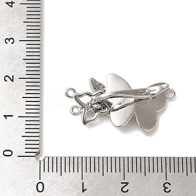 Brass Micro Pave Clear Cubic Zirconia Fold Over Clasps KK-A227-26P-1