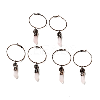 Natural Rose Quartz Dangle Earrings G-D468-44R-1