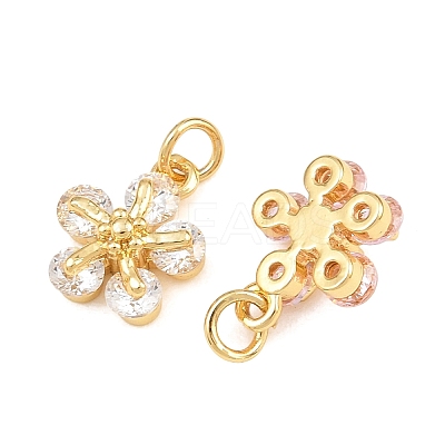 Brass Pave Cubic Zirconia Charms KK-Q085-14G-1