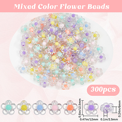300Pcs Transparent Acrylic Beads TACR-SP0001-04-1