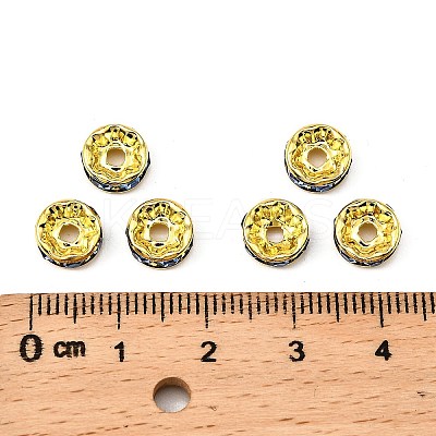 Brass Grade A Rhinestone Spacer Beads RSB038NF-14G-1
