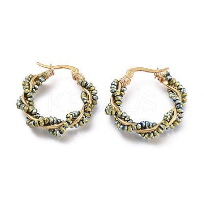 304 Stainless Steel Hoop Earrings EJEW-M196-C01-G-1