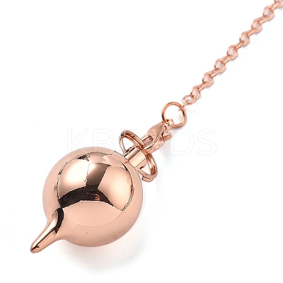 Brass Dowsing Pendulum Big Pointed Round Pendants KK-H491-03RG-1