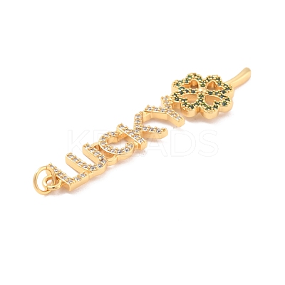 Eco-Friendly Brass Micro Pave Cubic Zirconia Pendants KK-K268-37G-1