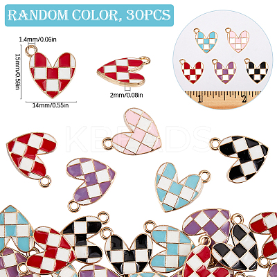 30Pcs Rack Plating Alloy Enamel Pendants ENAM-SC0006-24-1