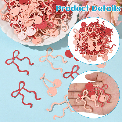 2 Bags Bowknot and Cherry Paper Confetti for Party Decorate Supplies DIY-SC0031-55-1