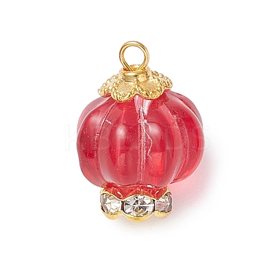 6Pcs Glass & Alloy Pendants PALLOY-JF04636-1