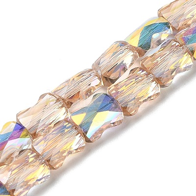 Transparent Electroplate Glass Beads Strands GLAA-Q099-J01-07-1