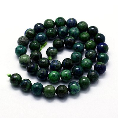 Natural Chrysocolla and Lapis Lazuli Beads Strands G-I199-37-12mm-1
