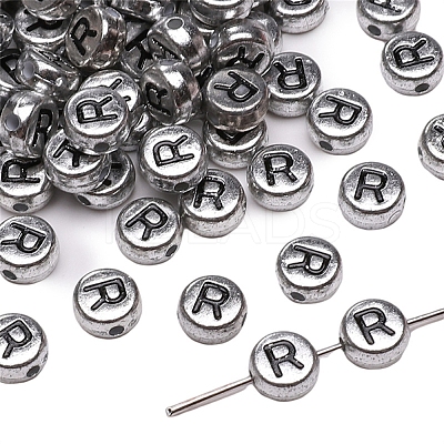 50Pcs Silver Plating Acrylic Beads PW-WG2E8AD-09-1