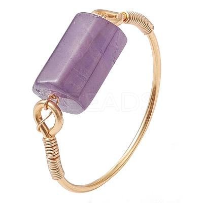 Column Natural Aquamarine & Rose Quartz & Lapis Lazuli & Labradorite & Amethyst Finger Rings RJEW-JR00817-1
