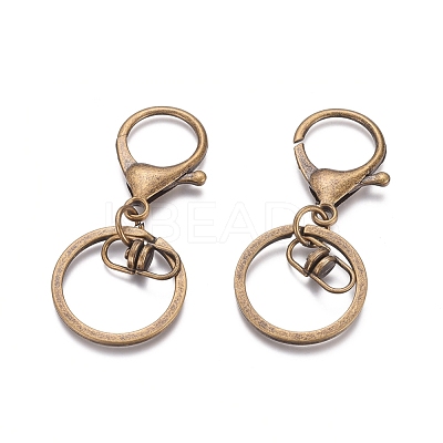 Iron Alloy Lobster Claw Clasp Keychain KEYC-D016-AB-1