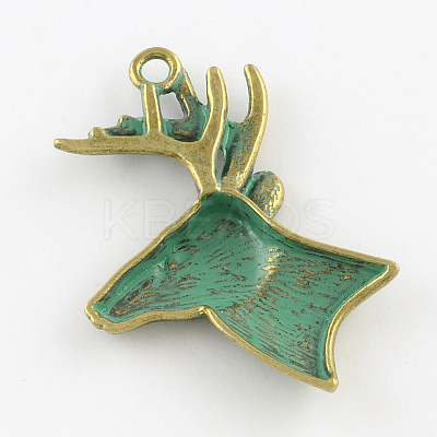 Christmas Reindeer/Stag Zinc Alloy Big Pendants PALLOY-R065-080-FF-1