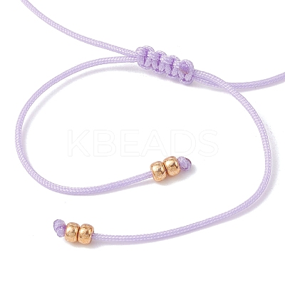 7Pcs 7 Colors Adjustable Round Glass Seed Beads Braided Bead Bracelets Set for Women BJEW-MZ00288-1