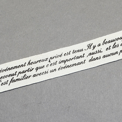 Words Printed Cotton Ribbon OCOR-S026-21-1