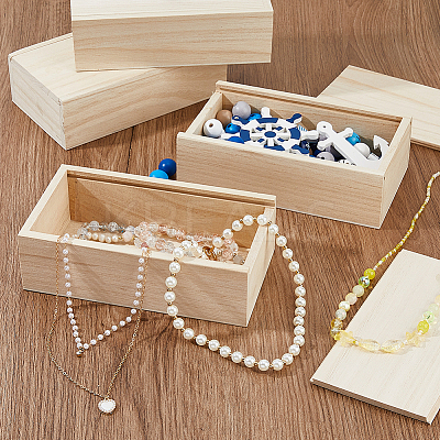 Rectangle Unfinished Wood Gift Storage Box CON-WH0094-38A-1