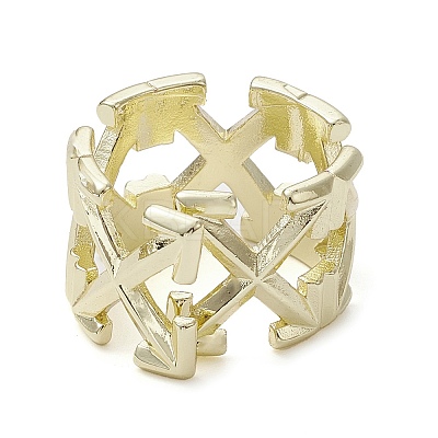 Rack Plating Brass Cuff Rings RJEW-K257-14G-1