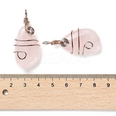 Natural Rose Quartz Pendants G-F763-03RG-05-1