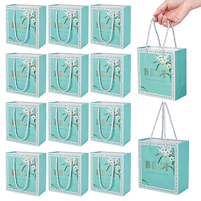 Paper Jewelry Pouches Handle Bags ABAG-WH0039-37C-1