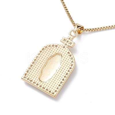 Clear Cubic Zirconia Religion Pendant Necklace NJEW-F307-01D-1